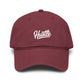Hustle Washed Baseball Cap — Vintage Script Embroidered Hat Hats Printify One size Maroon