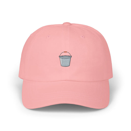 Dad Cap with Tiny Shaved Ice Embroidery – Minimal Summer Hat Hats Printify Pink One size