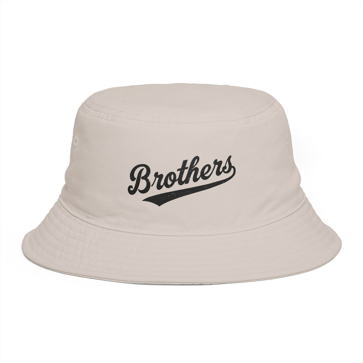 Brothers Script Brown Bucket Hat — Casual Retro Dad Hat for Siblings & Crew Hats Printify One size Bone