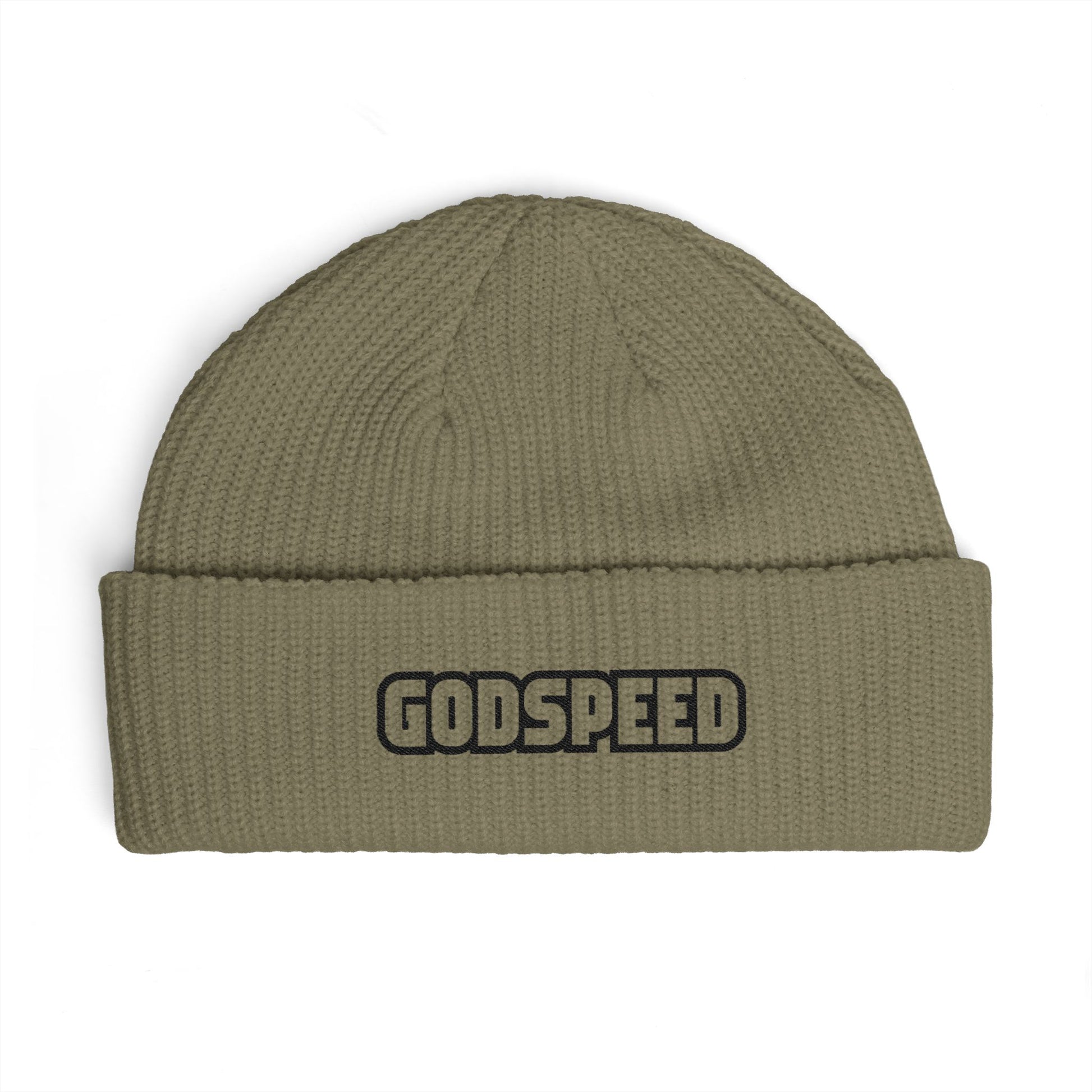 Godspeed Embroidered Cuff Beanie Hats Printify One size Eucalyptus