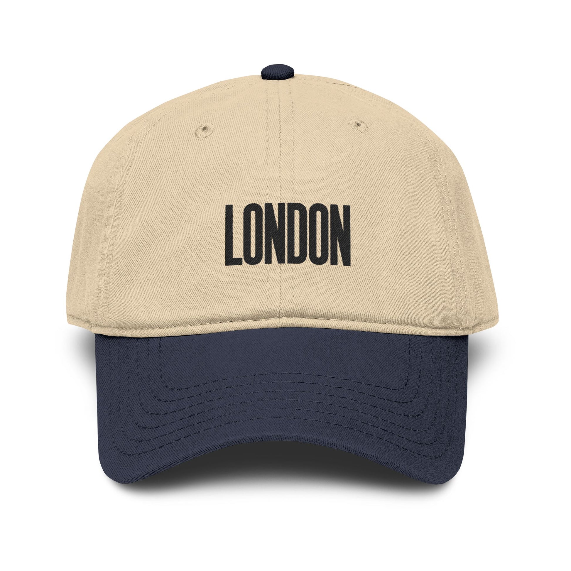 London Embroidered Washed Baseball Cap Hats Printify