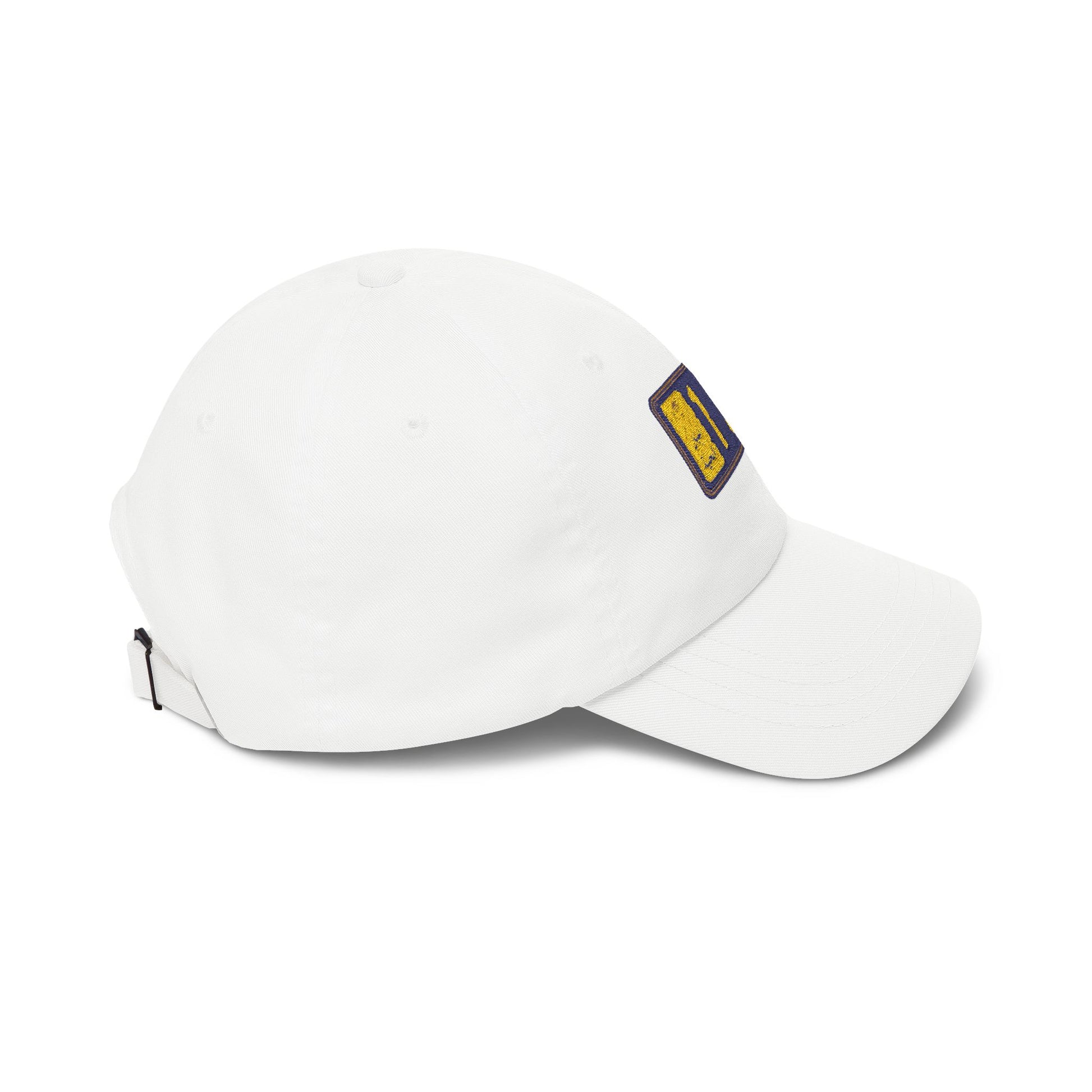Dad Cap with Embroidered '130' Patch – Classic White Baseball Hat Hats Printify