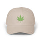 Classic Dad Cap – Embroidered Green Cannabis Leaf Baseball Hat Hats Printify Stone One size