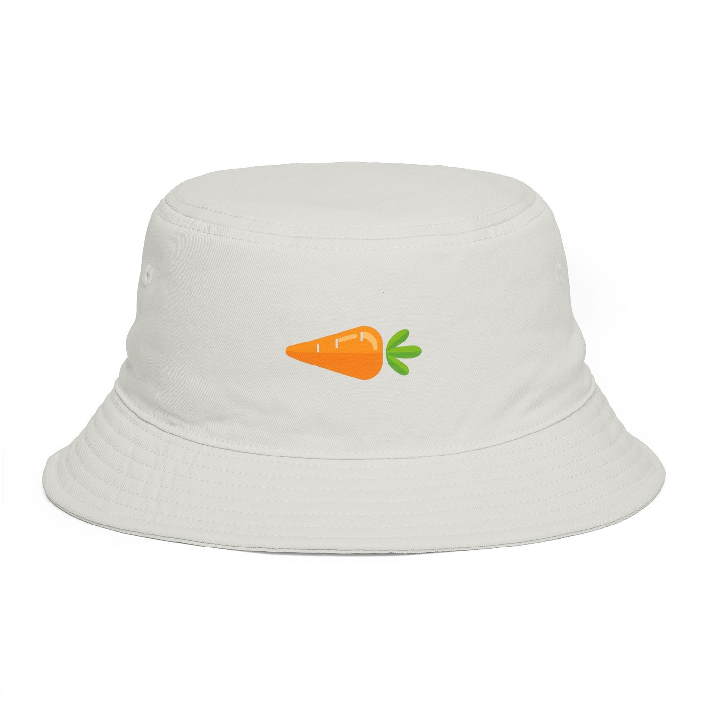 Carrot Emoji Bucket Hat — Cute Vegetable Graphic Summer Hat Hats Printify One size Ecru