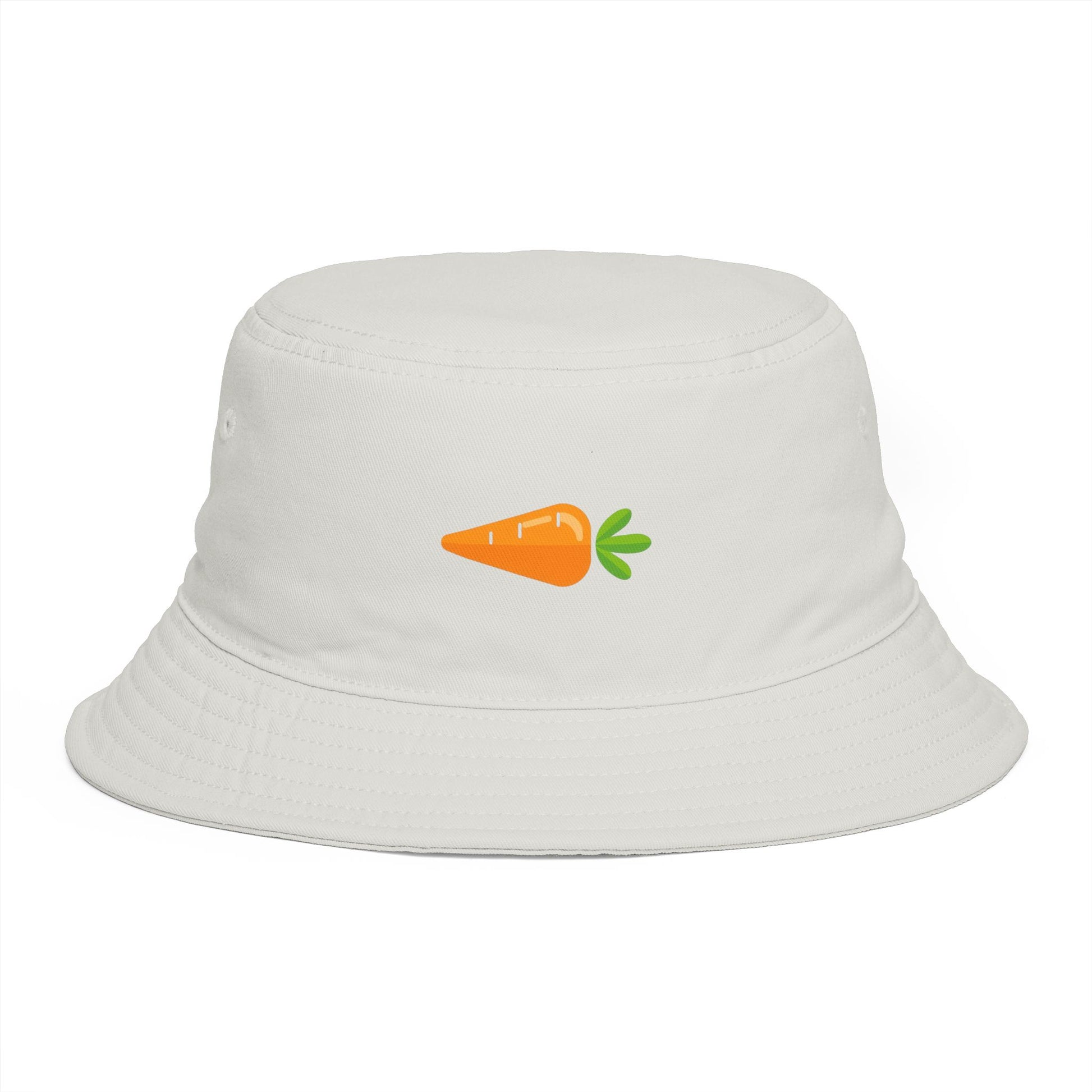 Carrot Emoji Bucket Hat — Cute Vegetable Graphic Summer Hat Hats Printify One size Ecru
