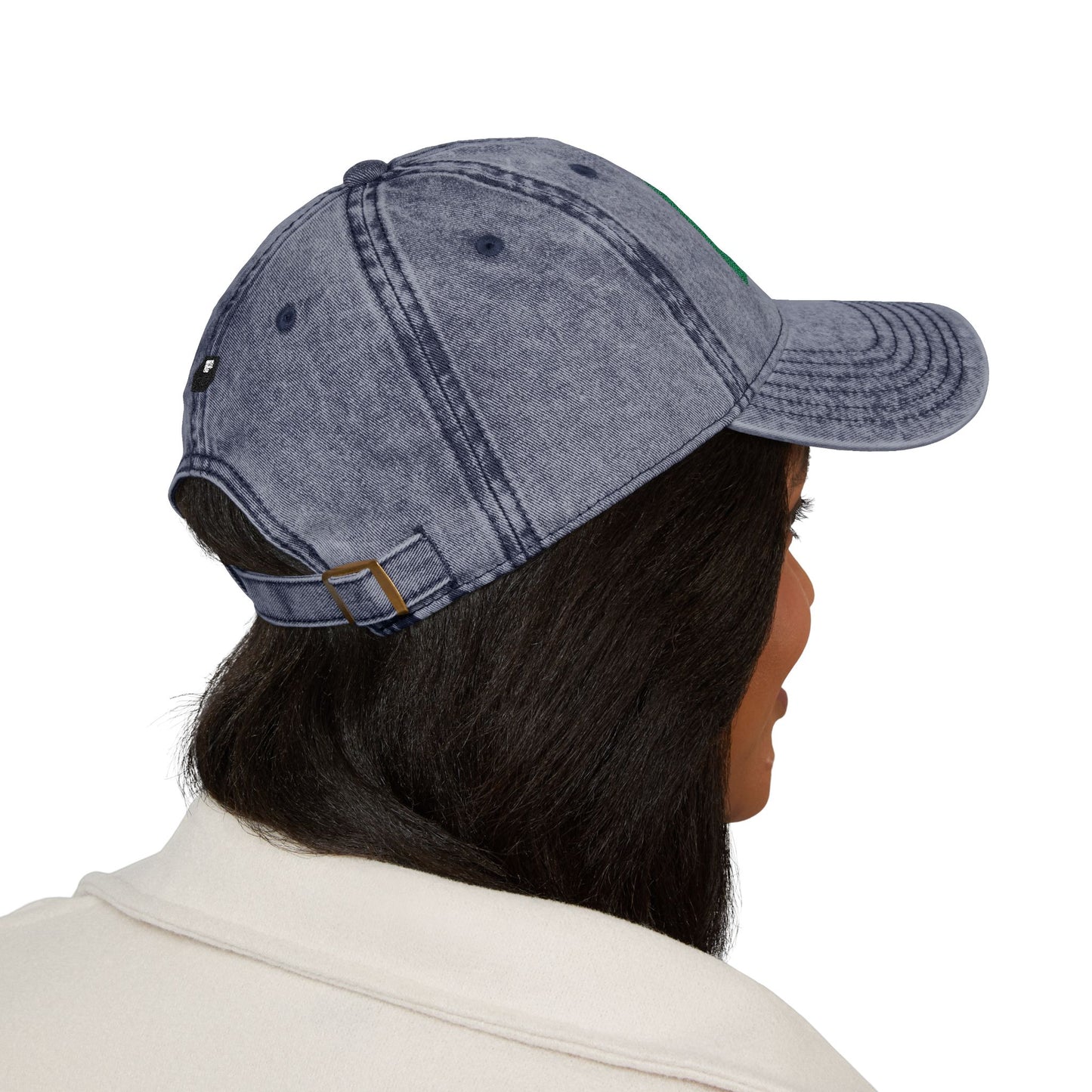 Vintage Mexican Flag Embroidered Cap — Distressed Gray Baseball Hat Hats Printify