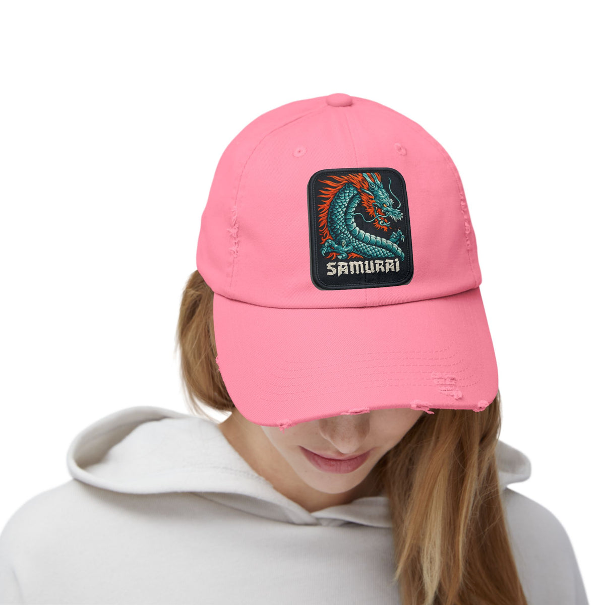 Distressed Samurai Dragon Cap — Vintage Retro Japanese Dragon Baseball Hat