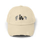 Distressed Baseball Cap — LA Logo with Angel Wings & Clouds Hats Printify Stone One size