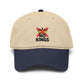 No Kings Washed Baseball Cap — Distressed Crown Embroidered Hat Hats Printify