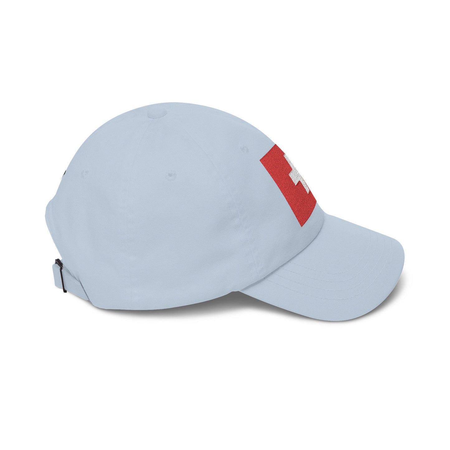 Dad Cap with Swiss Flag Embroidered Patch — Classic White Adjustable Hat