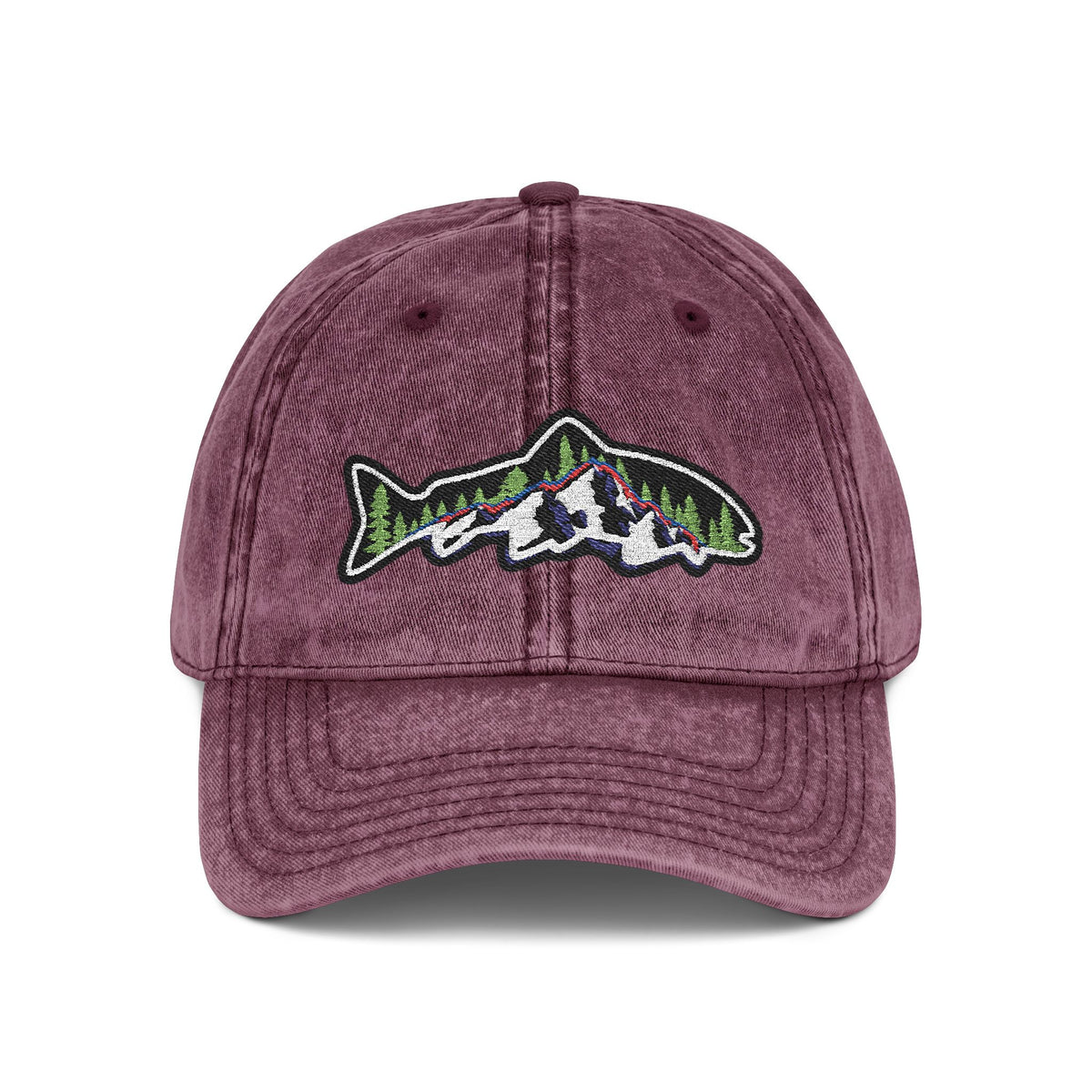 Vintage Cap (Embroidery) Hats Printify One size Maroon