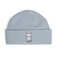 Embroidered Kitten Cuff Beanie