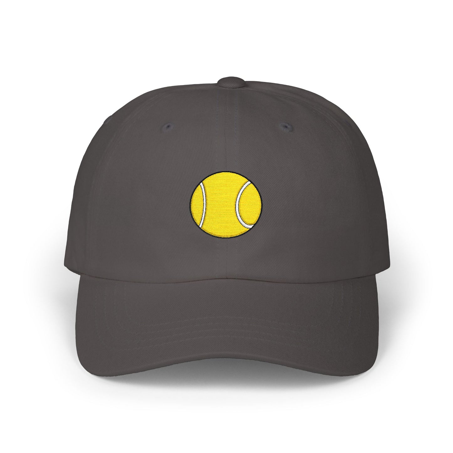 Tennis Ball Dad Cap — Minimal Embroidered Sports Hat Hats Printify Dark Grey One size