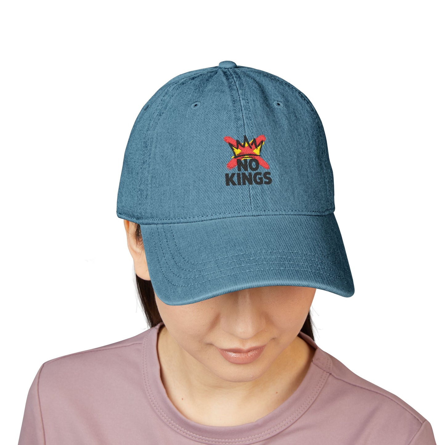 Embroidered Flame Cross Denim Hat - Vintage Streetwear Cap Hats Printify