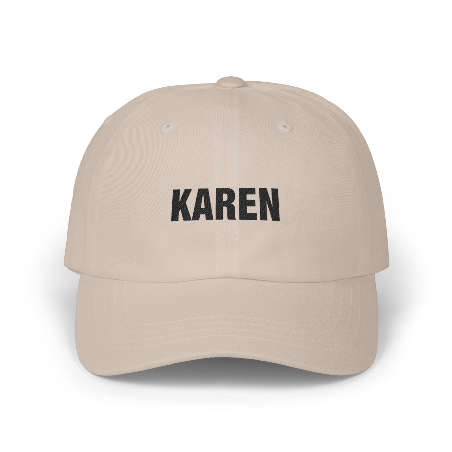 Karen Embroidered Dad Cap — Funny Personalized Name Baseball Hat Hats Printify Stone One size