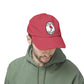 Distressed Surf Cap — "Filthy Flamingo Surf Gang" Embroidered Patch Hat