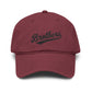 Brothers Embroidered Washed Baseball Cap Hats Printify One size Maroon