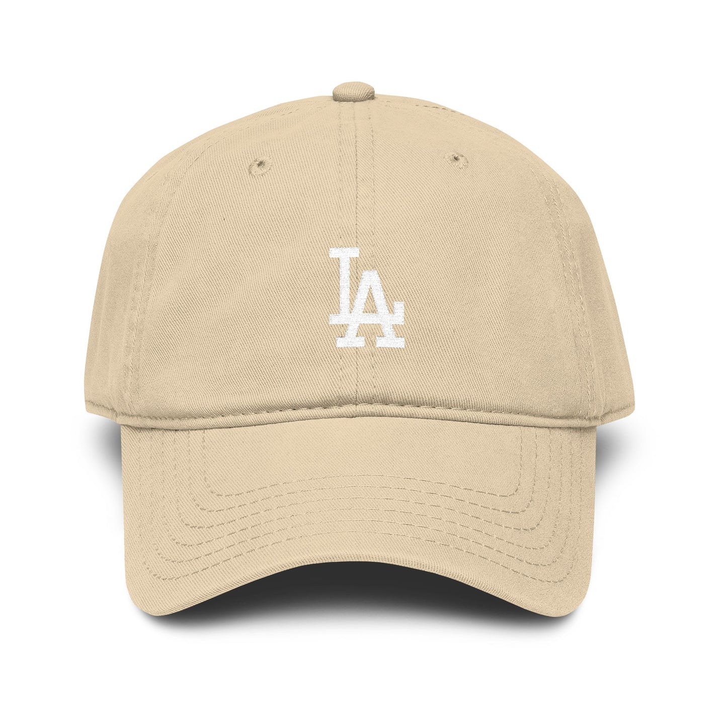 Washed LA Baseball Cap – Vintage Washed Cotton Dad Hat Hats Printify One size Khaki