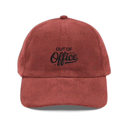 Vintage Corduroy Cap (Embroidery) Hats Printify Burgundy One size