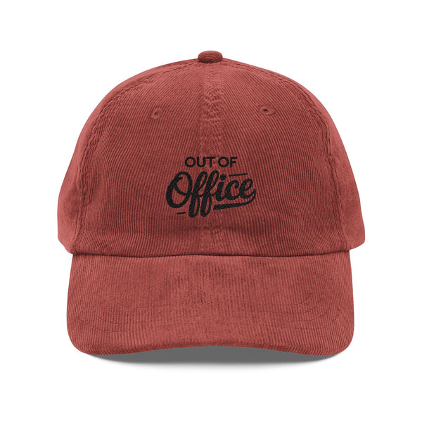 Vintage Corduroy Cap (Embroidery) Hats Printify Burgundy One size