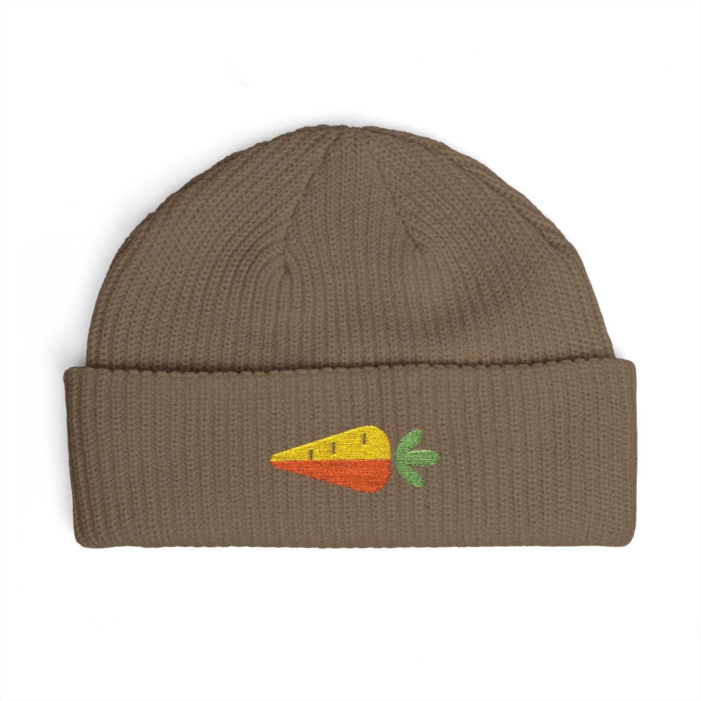 Embroidered Carrot Cuff Beanie Hats Printify One size Walnut