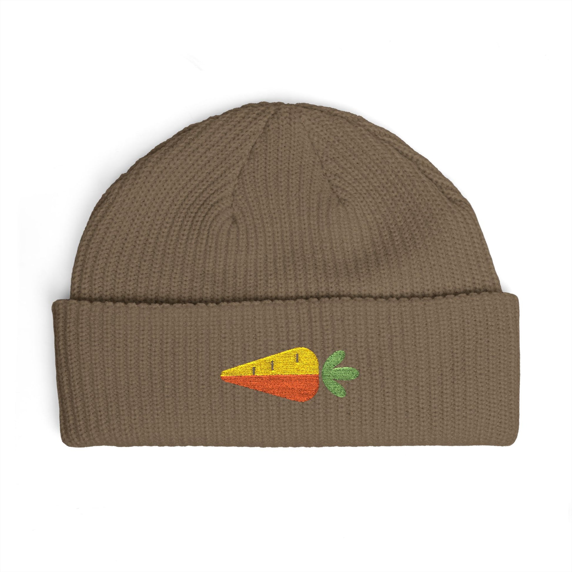 Embroidered Carrot Cuff Beanie Hats Printify One size Walnut