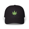 Classic Dad Cap – Embroidered Green Cannabis Leaf Baseball Hat Hats Printify Black One size