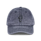 Vintage Embroidered Cross Cap — Distressed Red Dad Hat Hats Printify One size Navy