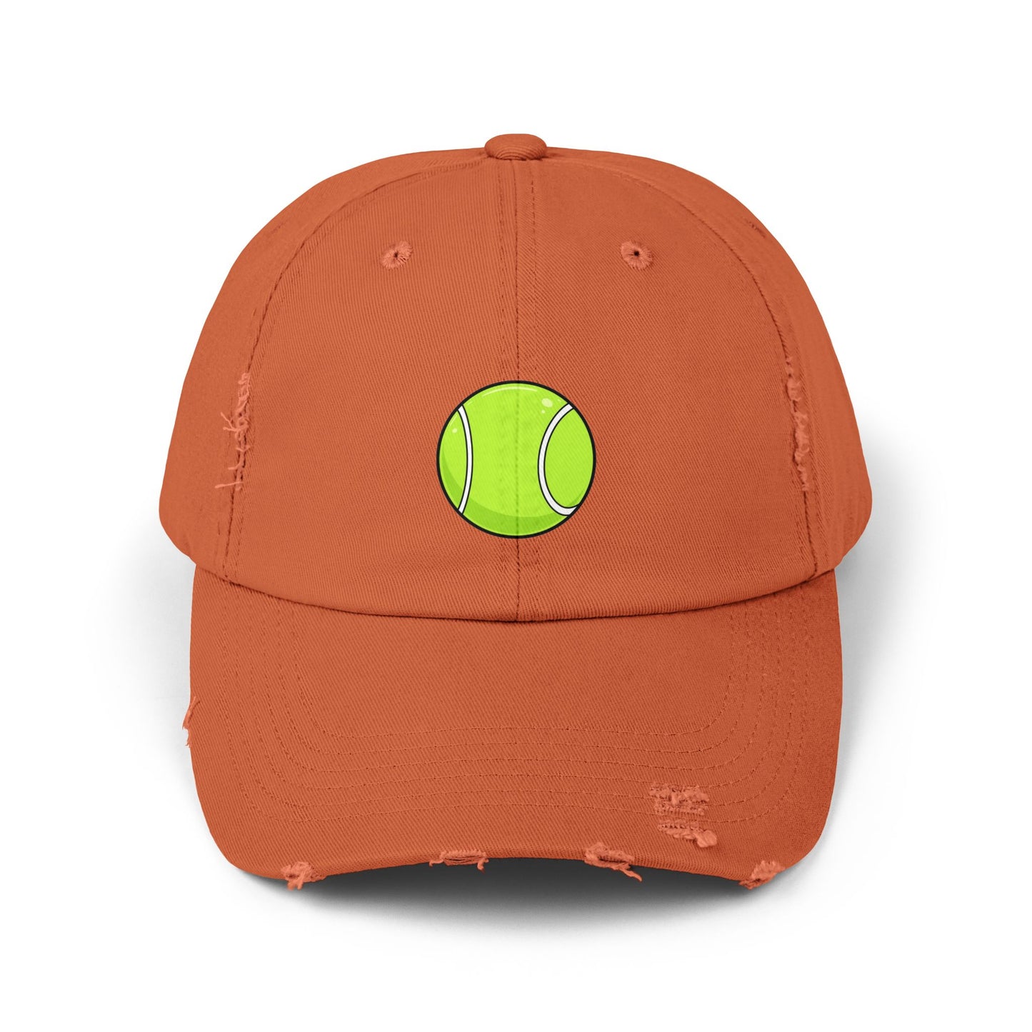 Distressed Tennis Ball Cap — Vintage Sport Dad Hat Hats Printify Burnt Orange One size