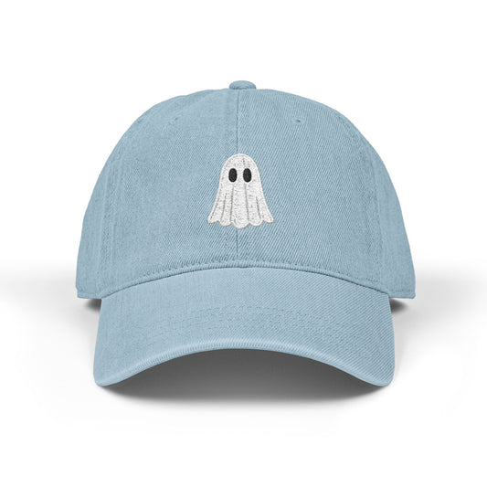 Little Boo – Ghost Embroidered Cap Hats Printify One size Light Blue
