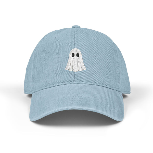 Little Boo – Ghost Embroidered Cap Hats Printify One size Light Blue