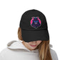 Samurai Skull Distressed Cap — Neon Retro Gamer Hat Hats Printify