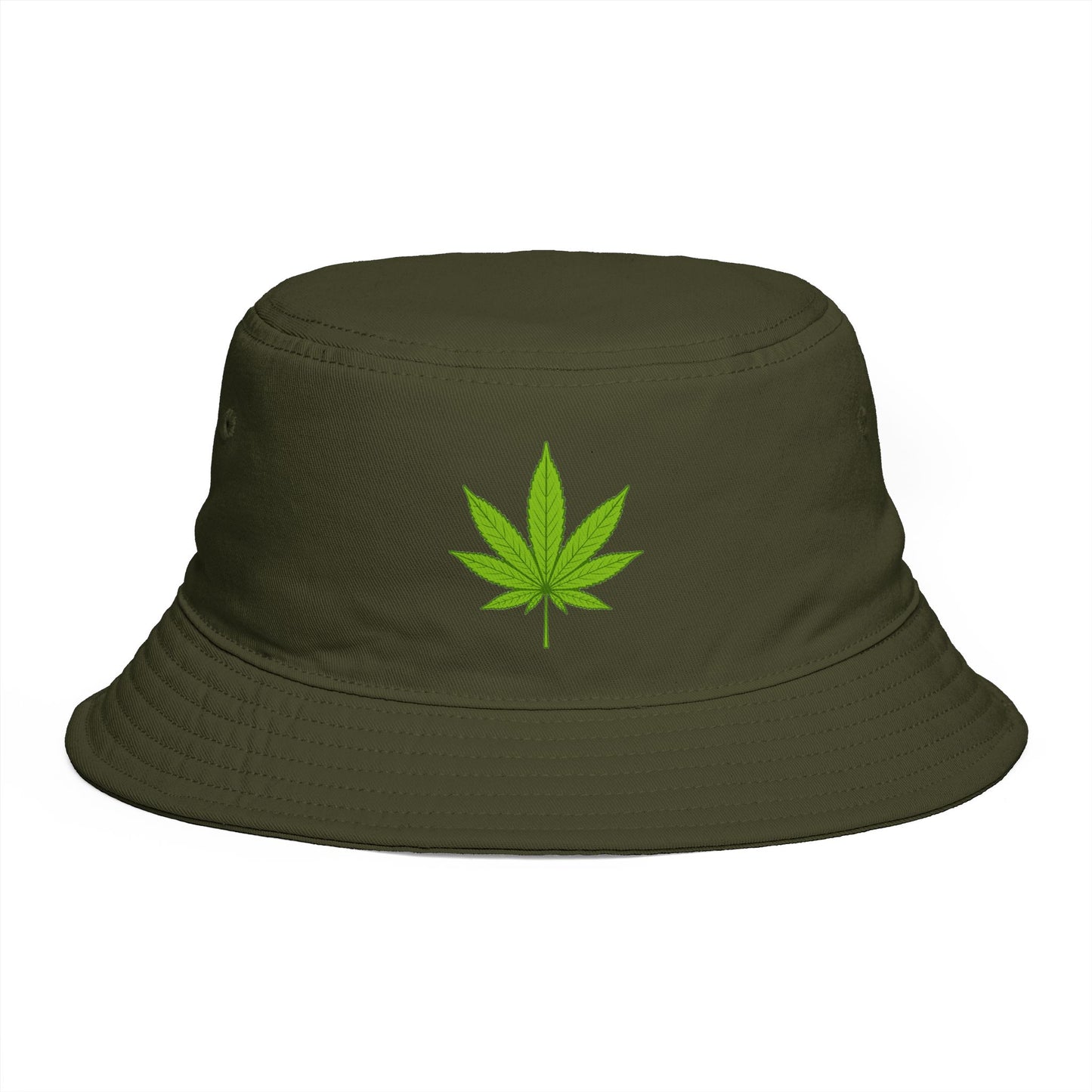 Cannabis Leaf Bucket Hat — Brown Marijuana Graphic Sun Hat Hats Printify One size Army