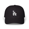 LA Distressed Logo Dad Cap — Vintage Baseball Hat Hats Printify Black One size