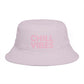 Chill Vibes Bucket Hat — Retro Pink Text Cotton Sun Hat Hats Printify One size Orchid