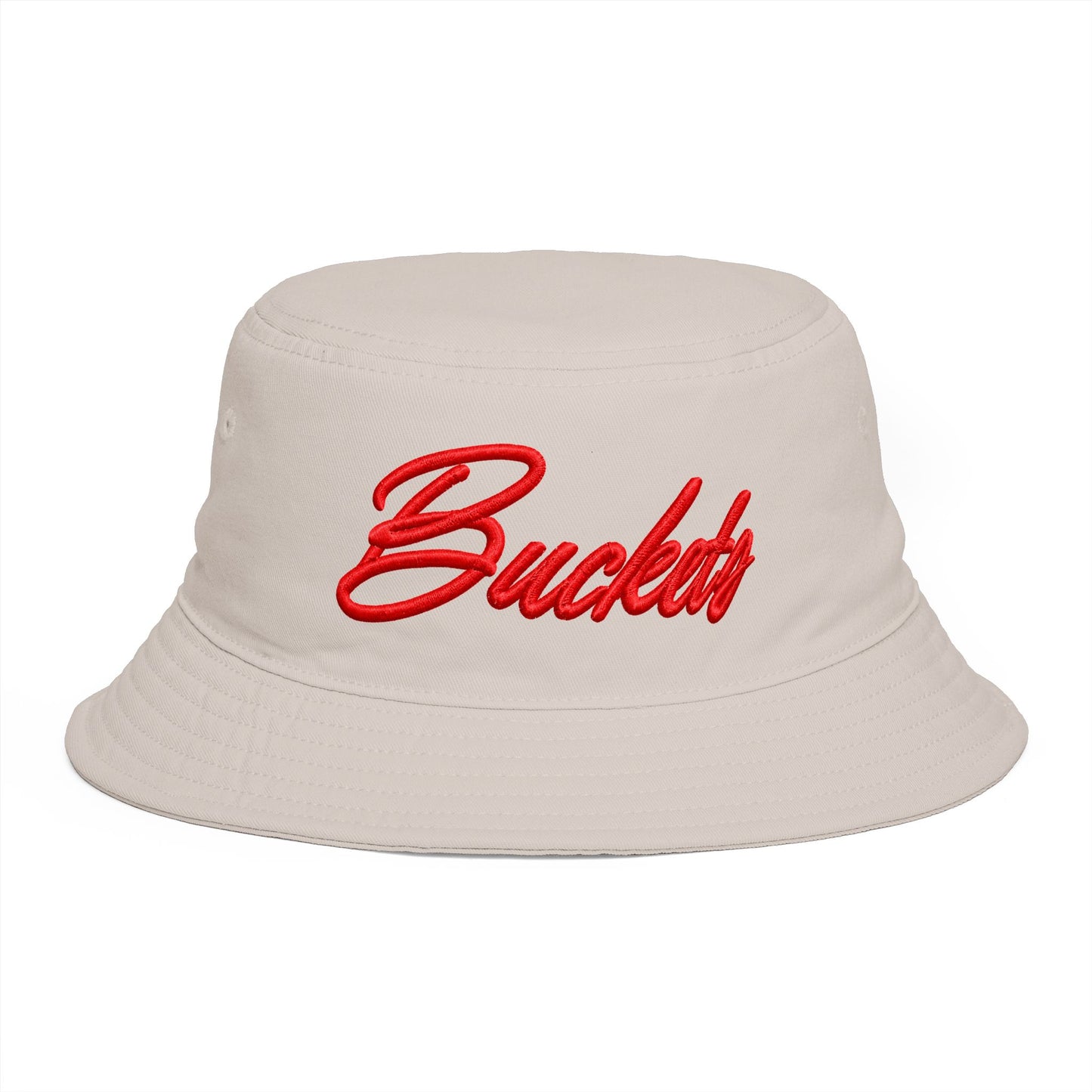 Bucket Hat — Retro Script 'Bucketd' Embroidered Brown Summer Hat