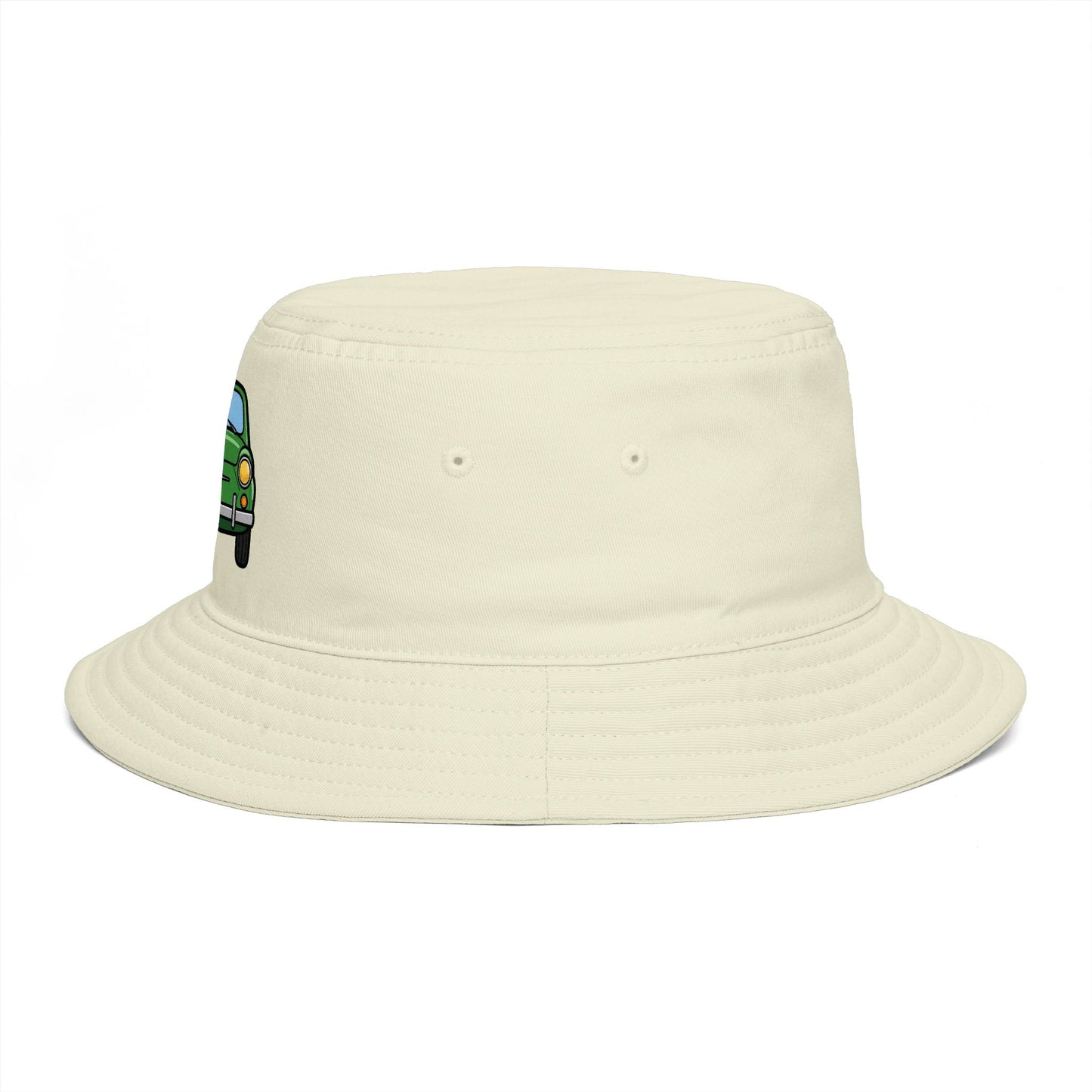 Bucket Hat — Retro Green Car Embroidered Bucket Hat