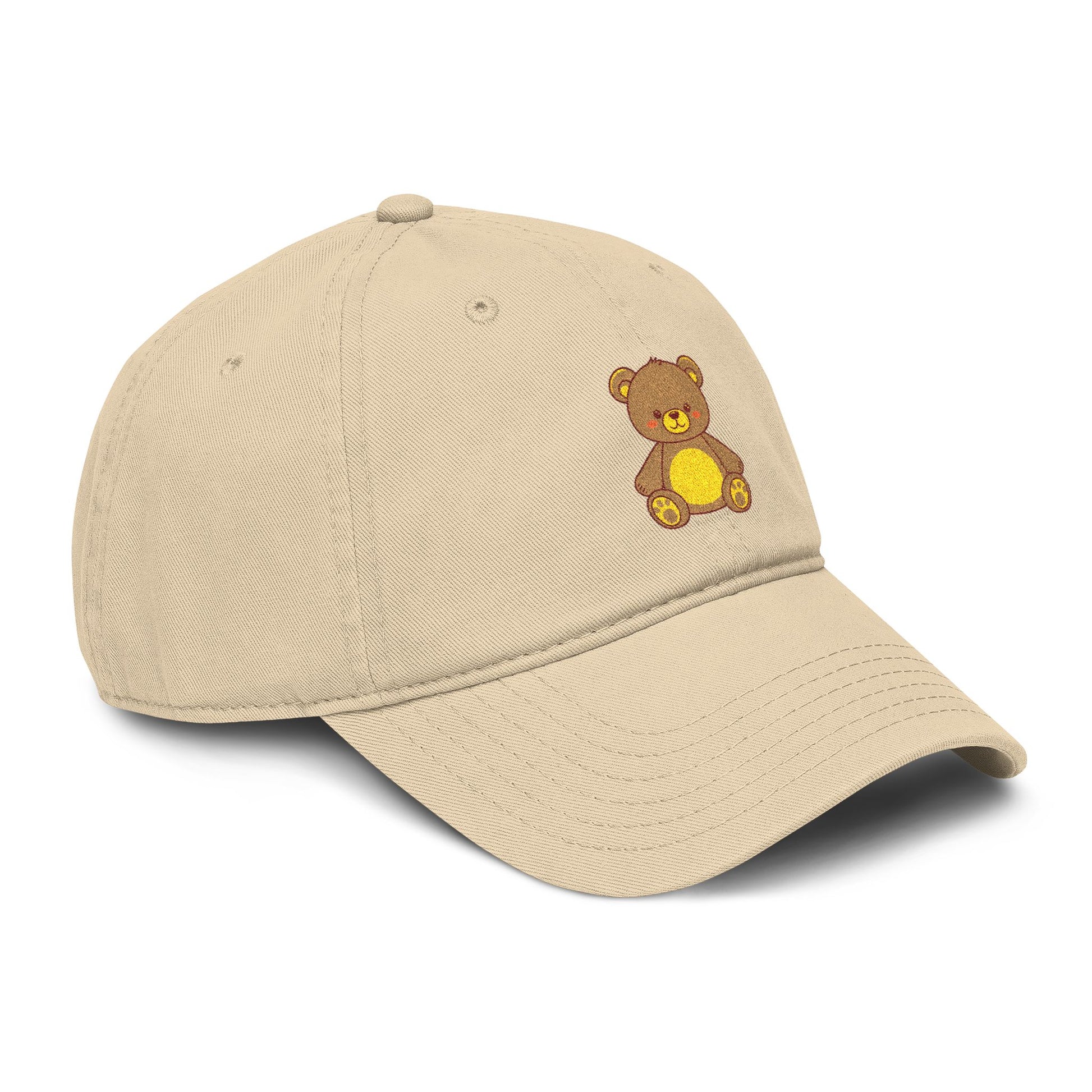Embroidered Golden Teddy Baseball Cap Hats Printify