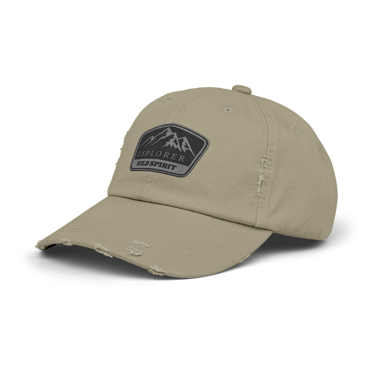 Explorer Wild Spirit Distressed Cap — Mountain Outdoors Dad Hat Hats Printify