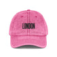 London Embroidered Vintage Cap — Washed Red Dad Hat Hats Printify One size Pink