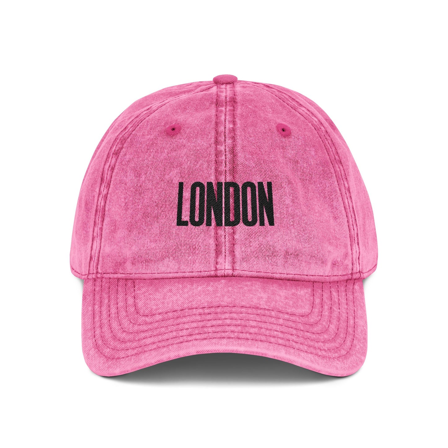 London Embroidered Vintage Cap — Washed Red Dad Hat Hats Printify One size Pink