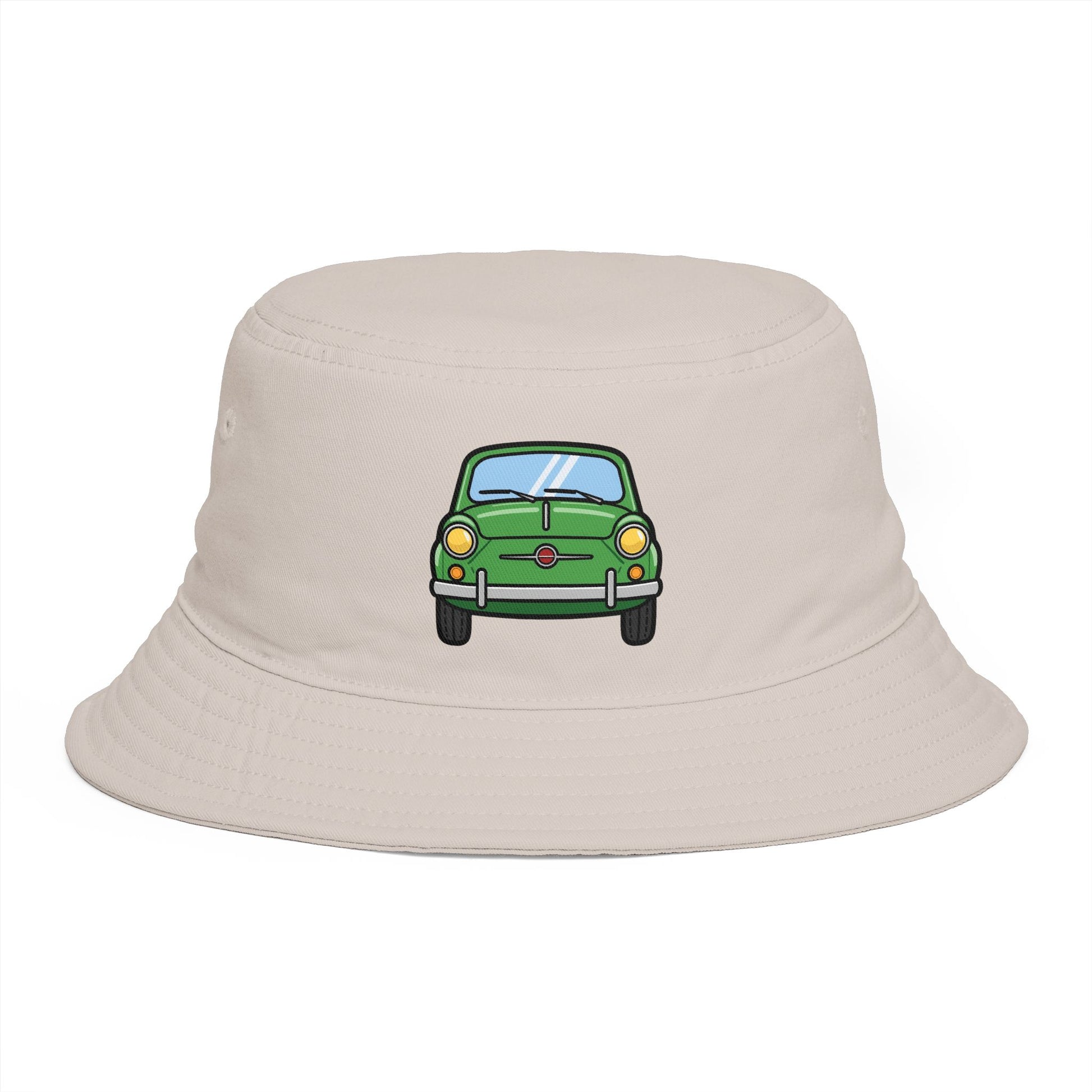 Bucket Hat — Retro Green Car Embroidered Bucket Hat Hats Printify One size Bone