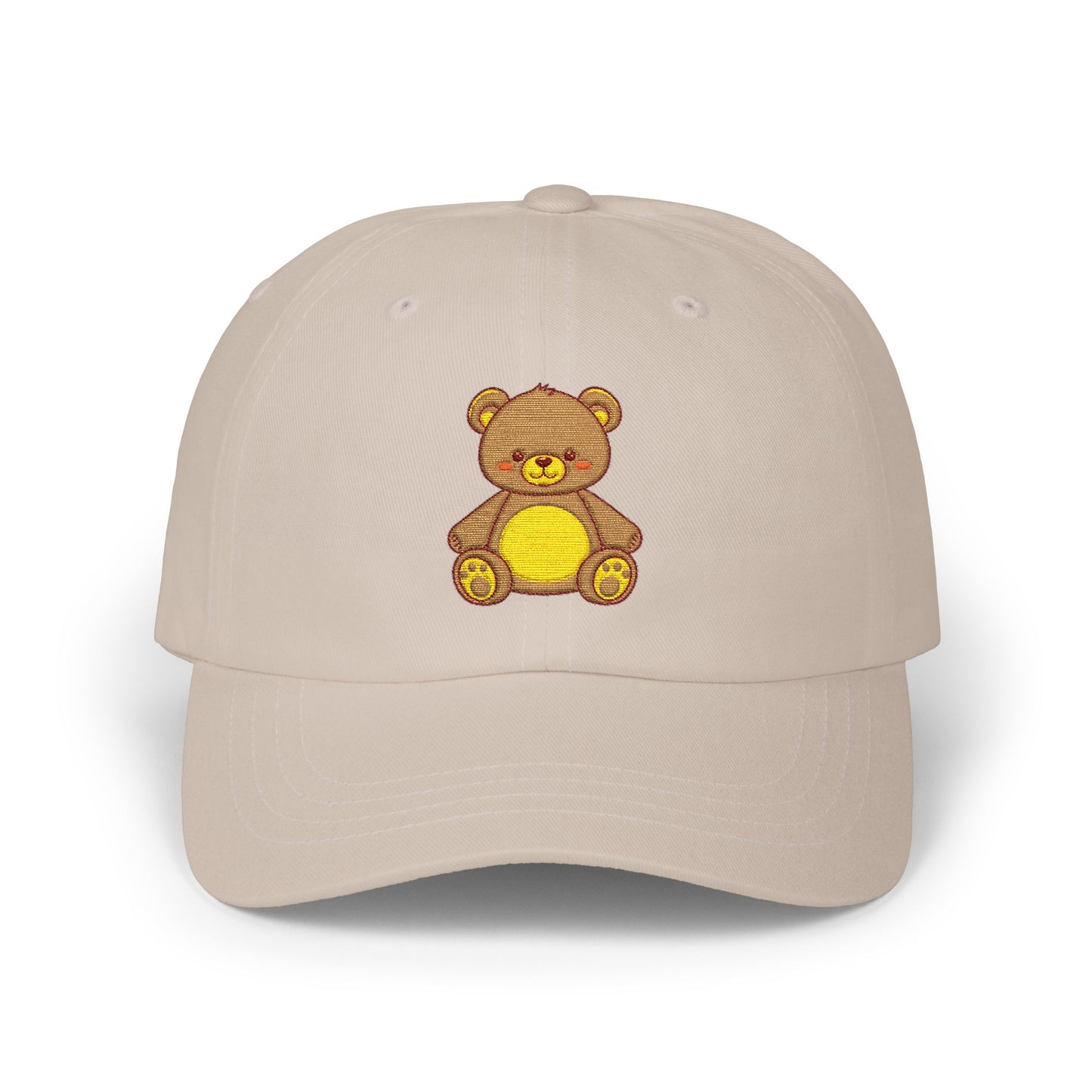Teddy Bear Dad Cap — Cute Embroidered Plush Bear Baseball Hat Hats Printify Stone One size