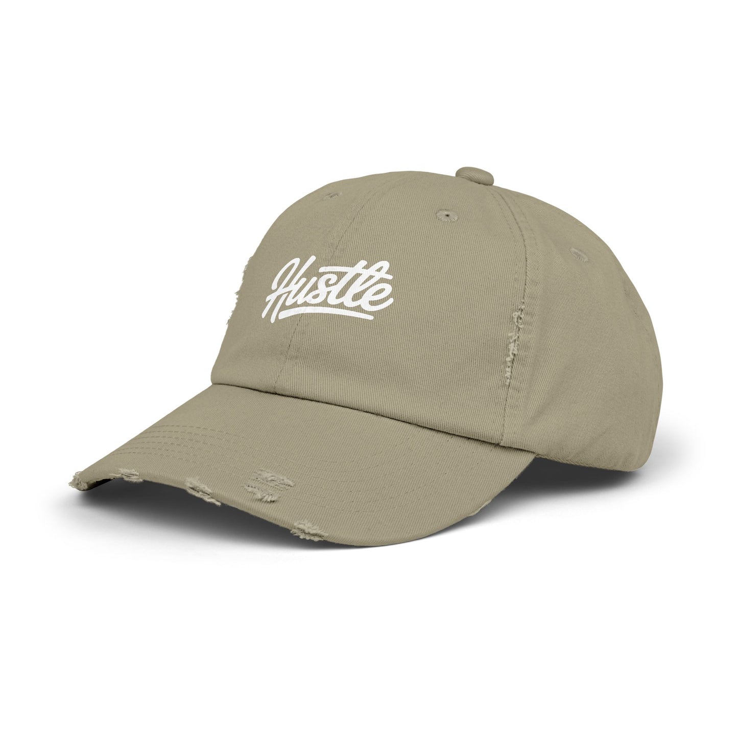 Hustle Distressed Cap Hats Printify