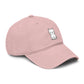 Washed Baseball Cap — Cute White Sitting Cat Embroidered Hat