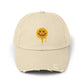 Distressed Melting Smiley Cap — Grunge Drip Dad Hat Hats Printify Stone One size