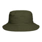 Brown Bucket Hat with Cute White Cat Embroidery — Casual Cat Lover Accessory
