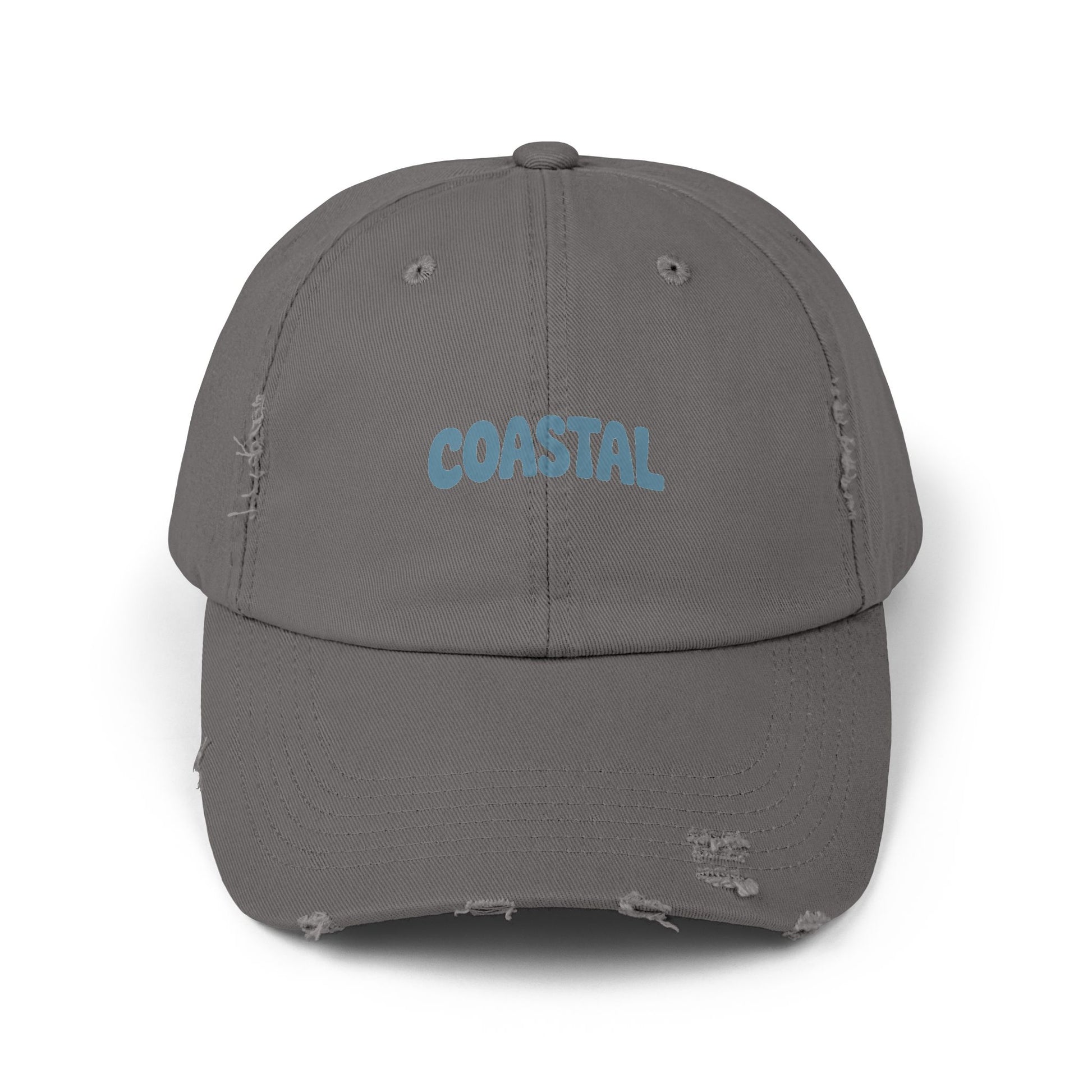 Coastal Distressed Baseball Cap — Vintage Ocean Graphic Hat Hats Printify Nickel One size