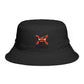 No Kings Bucket Hat — Rebellious Crown Graphic Cotton Bucket Hat Hats Printify One size Black
