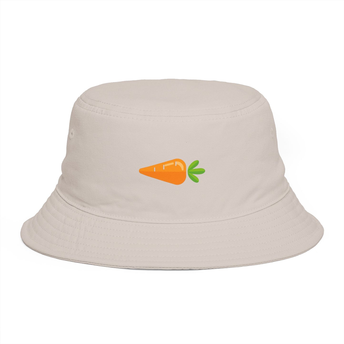 Carrot Emoji Bucket Hat — Cute Vegetable Graphic Summer Hat Hats Printify One size Bone